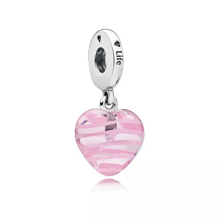 pingente pandora murano coração rosa 797069